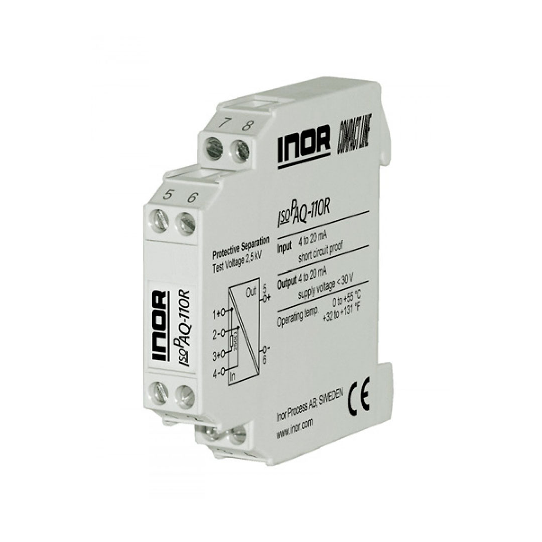 isopaq-110r The IsoPAQ-110R, a converter and repeater for powering and isolating 2-wire converters, allows powering and isolating a non-isolated 2-wire converter.