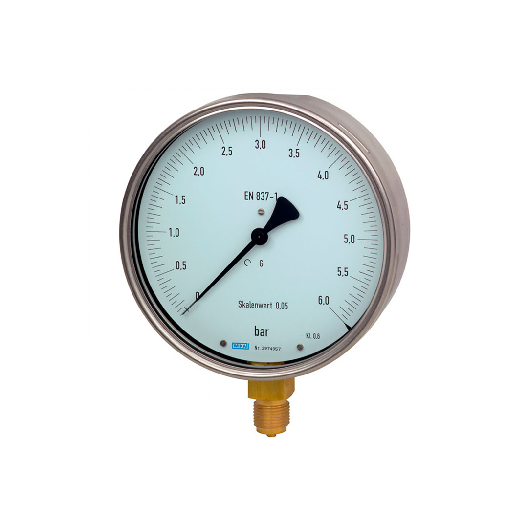 312.20 312.20 precizni testni manometer WIKA z bourdonovo cevjo se uporablja za precizno merjenje tlaka plinskih in tekočih medijev.