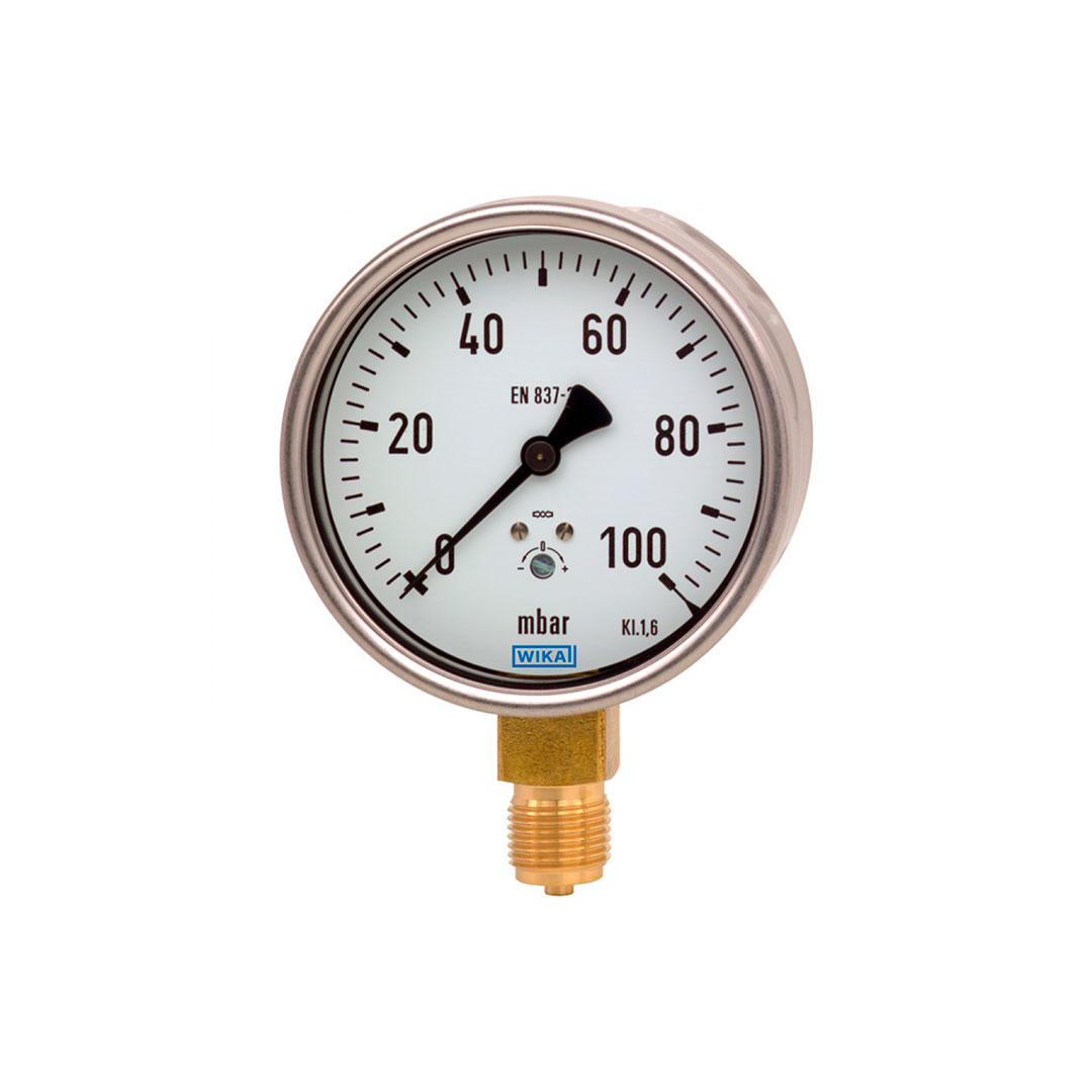 612.20 WIKA low pressure manometer with capsule is used for measuring the pressure difference between gaseous and liquid media.
