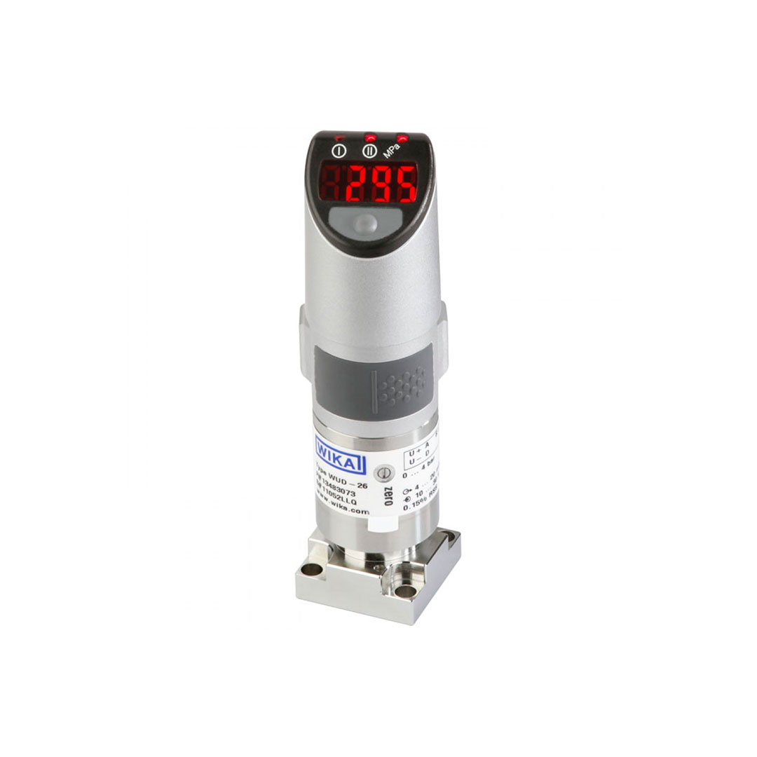 WUD-26 WUD-26 ultra high purity tlačni pretvornik WIKA je naprava, ki zazna tlak in ga pretvori v električni signal, pri čemer je količina odvisna od pritiska ali tekočine.