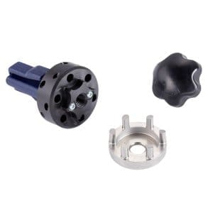 Universal swivel head with snap connectors