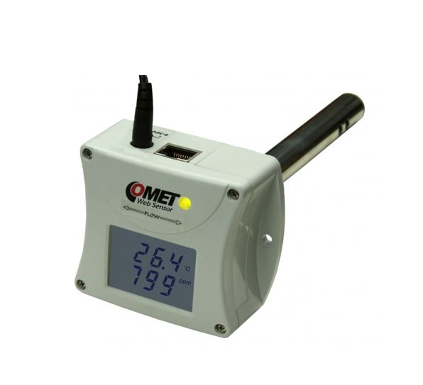 T6545 PoE Web Sensor - COMET CO2, Relative Humidity and Temperature Meter for measuring temperature and humidity