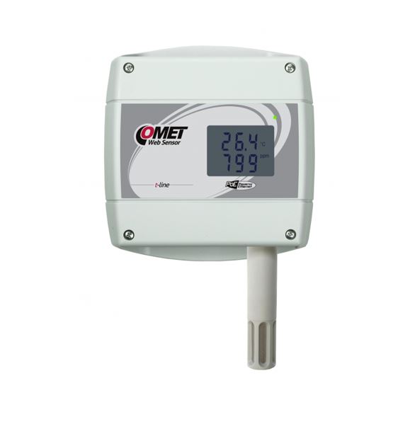 T6640 PoE Web Sensor - COMET CO2, humidity and temperature meter PoE Web Sensor for measuring humidity, CO2 and temperature