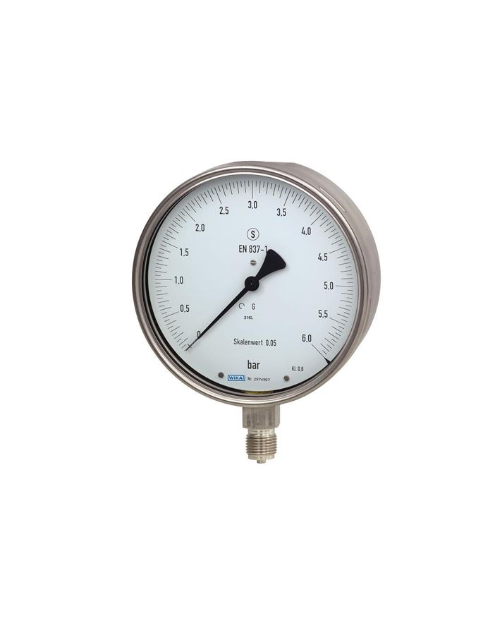 332.30-333.301_slika 333.30 precizni testni manometer WIKA z bourdonovo cevjo se uporablja za precizno merjenje tlaka plinskih in tekočih medijev.
