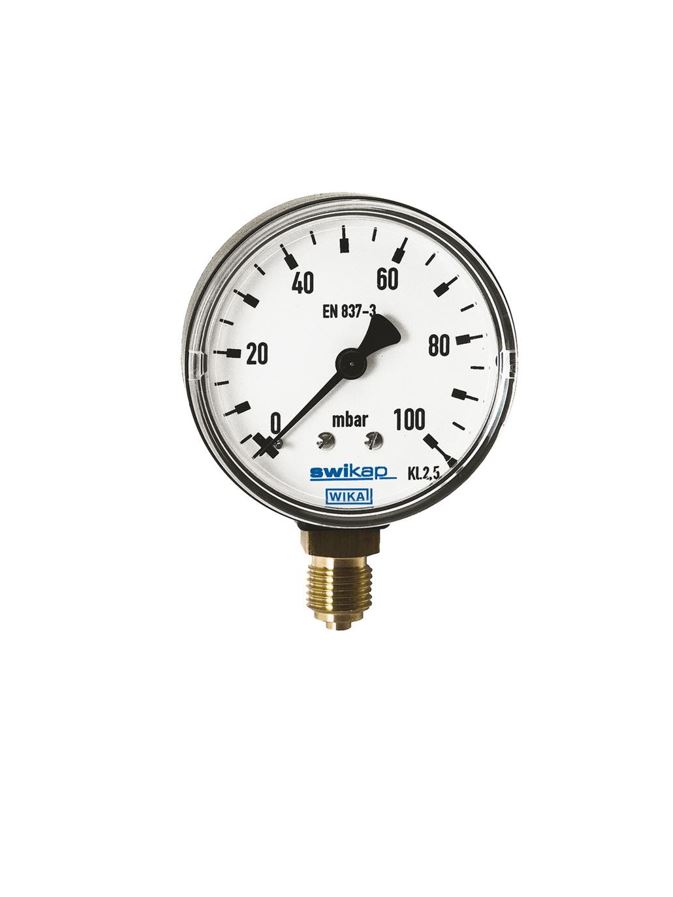 611.13_image 611.13 WIKA capsule pressure gauge with copper alloy pressure element is used in the measurement of pressure differentials of gaseous and liquid media.