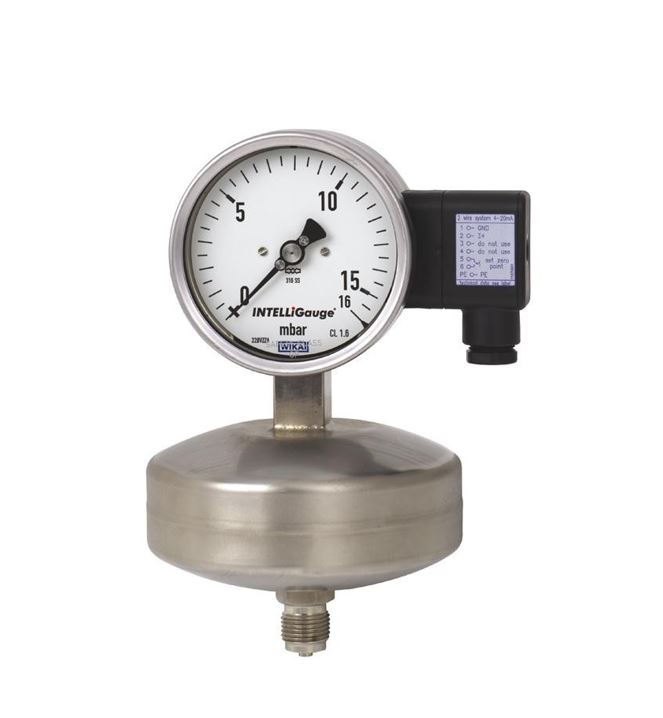 PGT63HP.100 PGT63HP.100 kapsulski manometer z izhodnim signalom WIKA za procesno industrijo se uporablja pri merjenju tlaka plinskih in tekočih medijev.